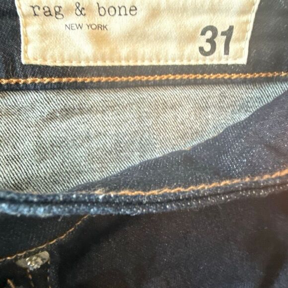 Rag & Bone High Rise Casey Zip Fly Flare Denim Jeans Rinse Dark Wash Size 31 - Picture 4 of 8